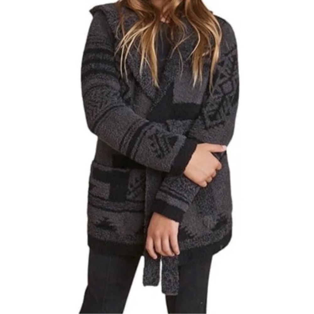 Barefoot Dreams CozyChic hooded belted cardigan